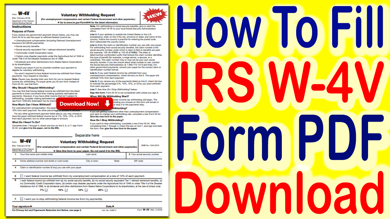 IRS W4V Form PDF Download How To Fill IRS W4V Form PDF 2024